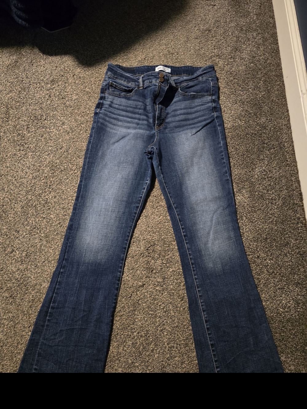 BKE Women's Dark Medium Blue Bootcut Jeans